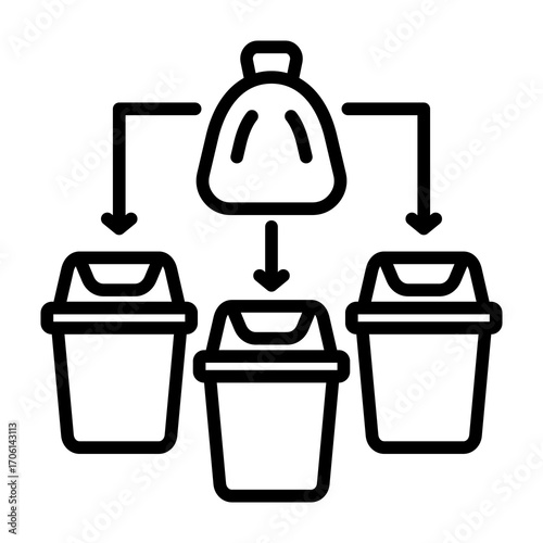 Waste Sorting Line Vector Icon