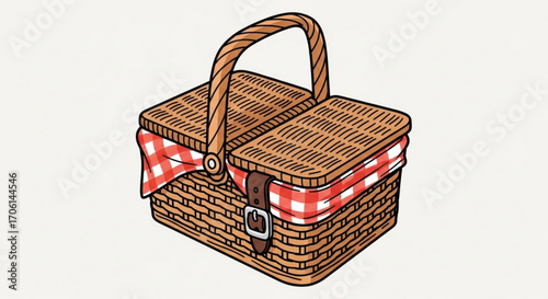 wicker basket isolated on white background