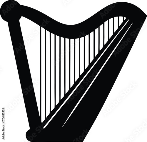 celtic traditional harp vector art
