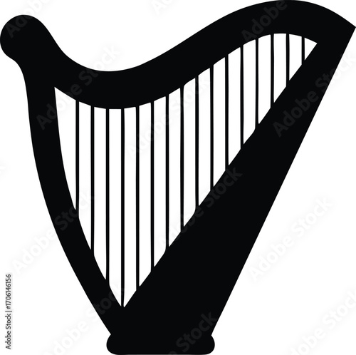 celtic traditional harp vector art
