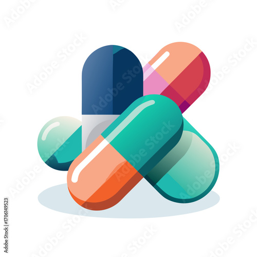 vector illustration of medical capsule