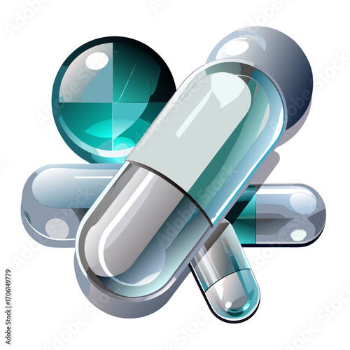 vector illustration of a capsule