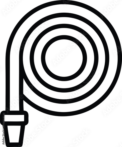 fire hose reel outline vector icon