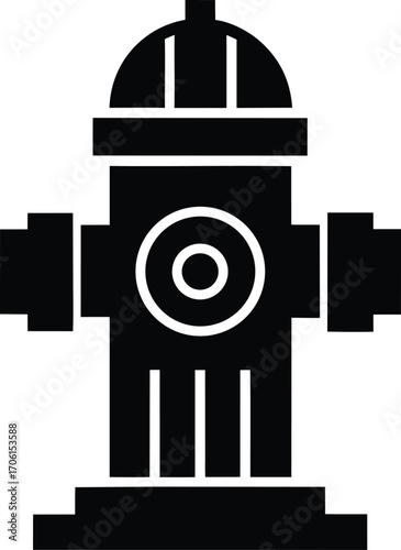 fire hydrant vector silhouette icon 