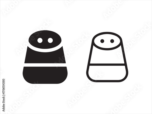Smart speaker icon set, voice assistant device isolated on white background