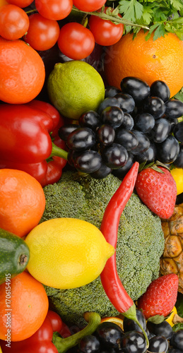 Title Colorful Assortment of Fresh Fruits and Vegetables