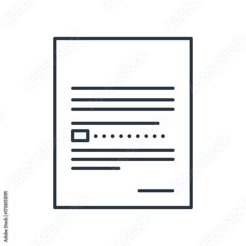 A blank document featuring lines and a checkbox, suitable for forms or notes