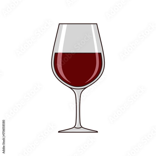A clear wine glass filled with red wine, set against a plain background, perfect for beverage promotions