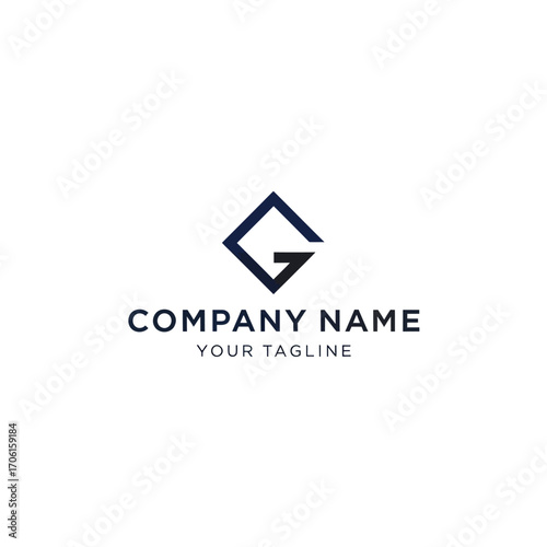 Simple and modern logo design featuring a geometric shape and company details. Free Download Simple and modern logo design featuring a geometric shape and company details. - GFXLoad