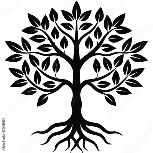 healing wellness tree of life design isolated on white background
