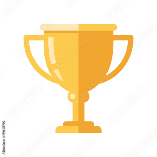 A golden trophy symbolizing achievement and success on a minimalist background