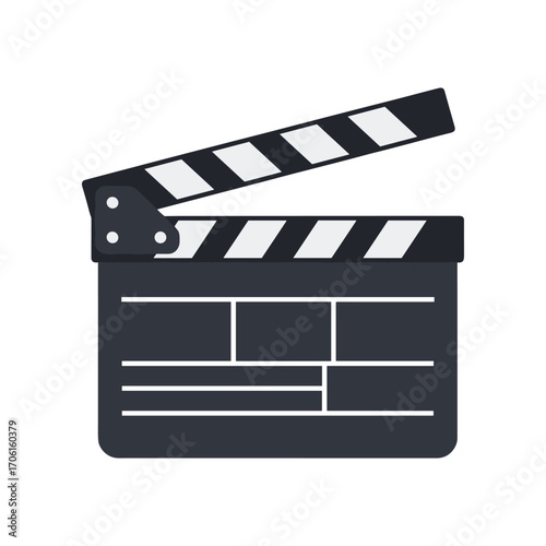 A classic film clapperboard used in movie production, set against a plain background, symbolizing filmmaking