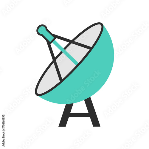 A modern satellite dish on a sturdy stand, capturing signals against a clear sky backdrop