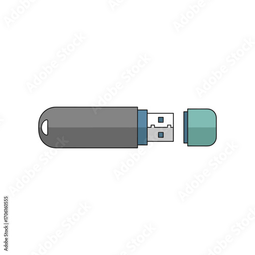 A modern USB flash drive with a sleek design and removable cap, showcasing technology and innovation