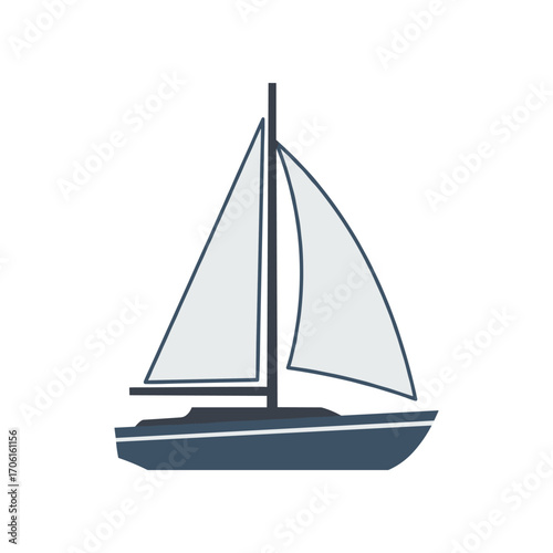 A serene sailboat gliding across calm waters under a clear sky, evoking tranquility and adventure