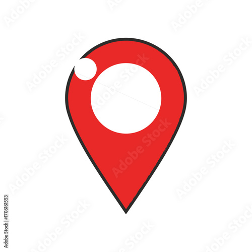 A vibrant red location pin symbolizing navigation and mapping in a digital context
