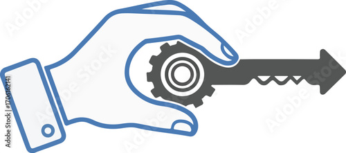 Discover the essential solution, unlock success with innovative key and gear combination for business growth and problem-solving