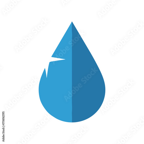 A stylized blue water droplet icon representing purity and freshness on a clean background