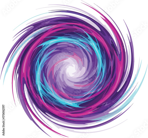 Dynamic abstract vortex with vibrant purple, pink, and cyan swirling energy, perfect for modern design and creative projects
