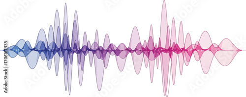 Dynamic sound wave visualization with vibrant gradient transitions, perfect for audio tech, music production, or data analysis projects
