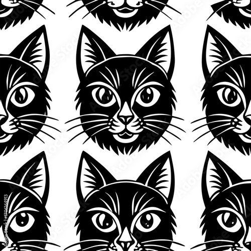 set of cats silhouettes