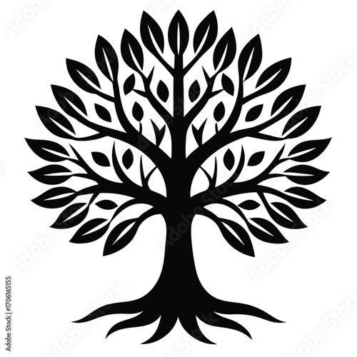 tree of life for yoga mindfulness isolated on white background