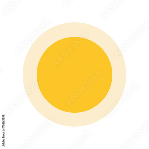 Bright yellow circular design with soft edges, symbolizing warmth and positivity in a minimalist setting