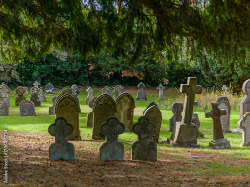 Ancient gravestones in the churchyard of St. Peter's Church, Market Bosworth