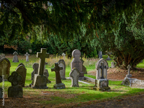 Ancient gravestones in the churchyard of St. Peter's Church, Market Bosworth