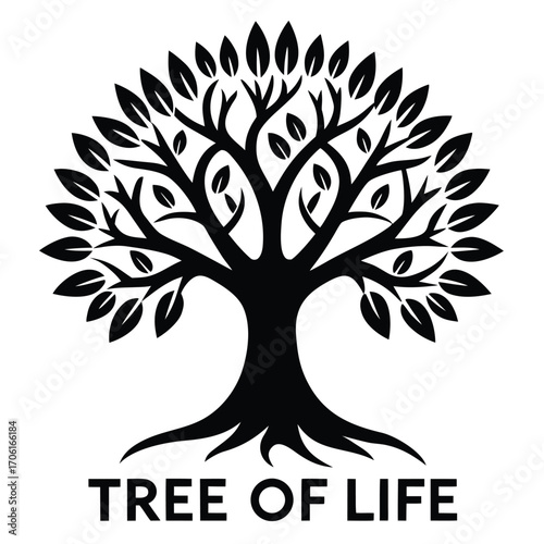 tree of life logo design set isolated on white background