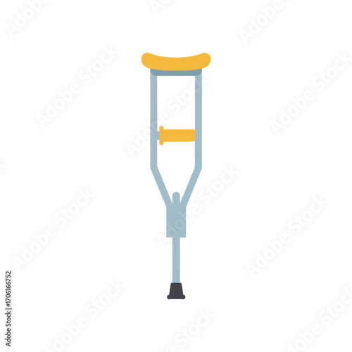 Colorful crutch leaning against a plain background, symbolizing mobility assistance and recovery