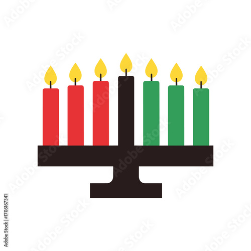 Colorful menorah with lit candles, symbolizing celebration and tradition during festivities