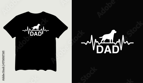 Dog heartbeat dad  t-shirt design for t-shirt quotes or poster svg printable cut file