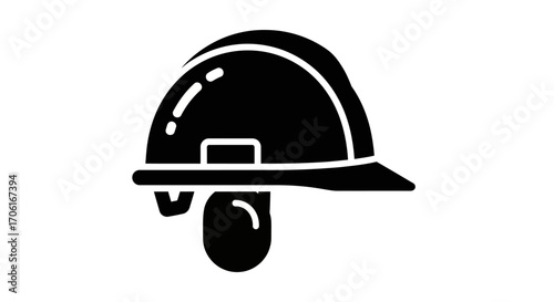 Hard hat protects worker on construction site, ensuring safety and compliance with regulations, promoting a secure work environment.