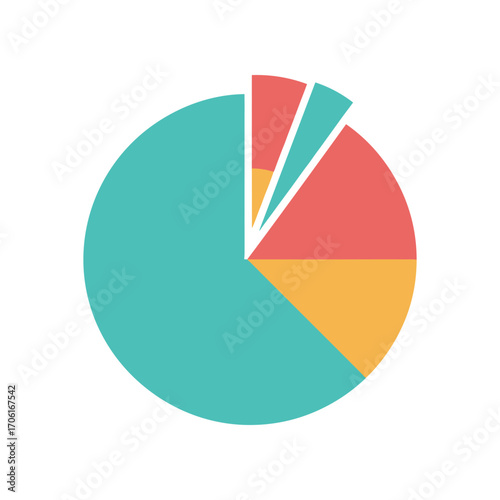 Colorful pie chart representing data distribution in a professional setting