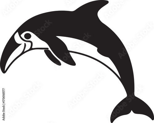 Wallpaper Mural "Tribal Dolphin Silhouette – Ocean Animal Vector Design" Torontodigital.ca