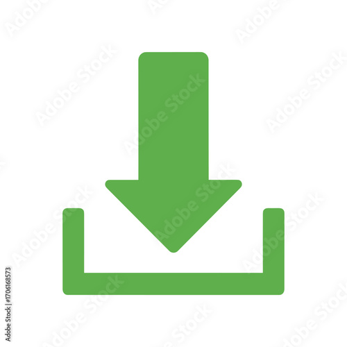 Download icon in vibrant green, symbolizing digital content accessibility and sharing