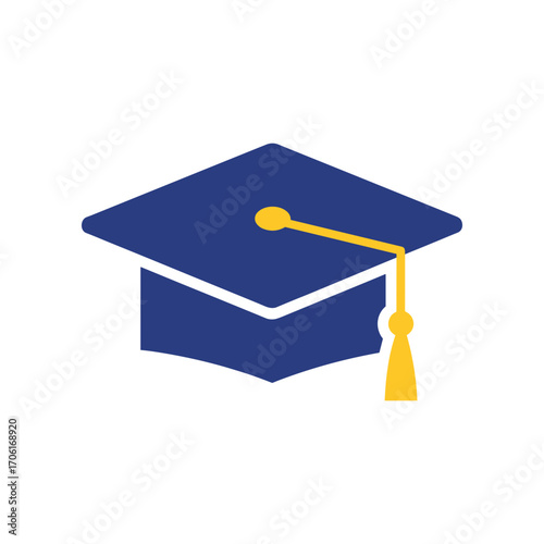 Graduation cap symbolizing academic achievement with a simple design, suitable for educational themes