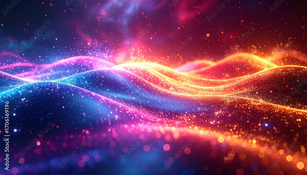 Obraz premium Abstract energetic waves of vibrant color