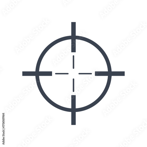 Minimalistic target symbol representing focus and precision in a clean design