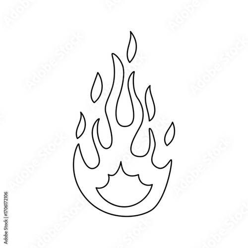 Wallpaper Mural Minimalistic Abstract Flame Design With Bold Lines and Artistic Elements Torontodigital.ca