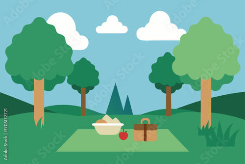 camping in the forest