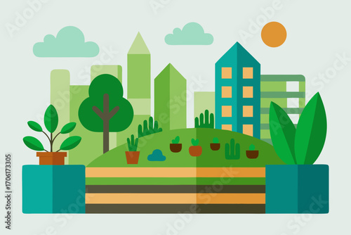 vector illustration of a city