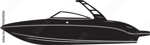 boat silhouette on white background