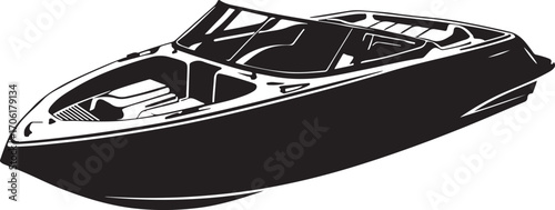 boat silhouette on white background
