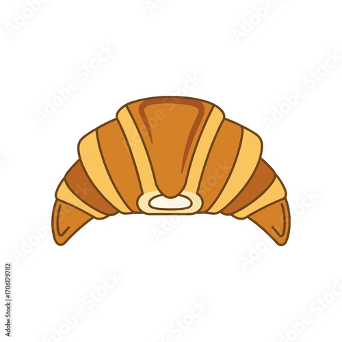 A delicious, freshly baked croissant with golden-brown layers on a white background