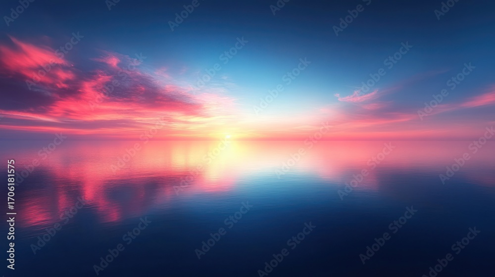 Fototapeta premium Serene sunset over tranquil water (1)