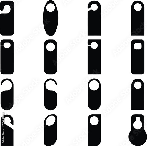 Vector Illustration of Various Door Hangers for Hotels and Businesses