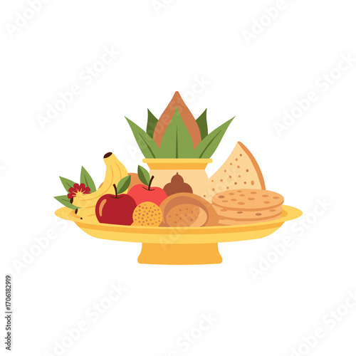 Colorful fruit and cheese platter arranged on a decorative plate, showcasing fresh produce and snacks