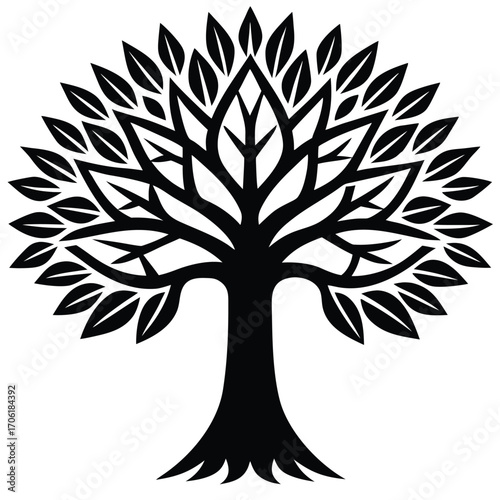 african tree of life folklore design isolated on white background